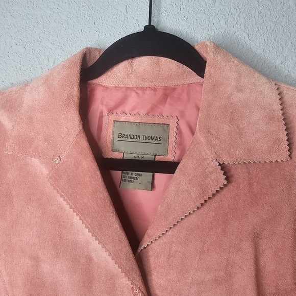 Brandon Thomas Womens M medium 100% Leather Blouse Button Shirt Pink‎ Western - Picture 7 of 16